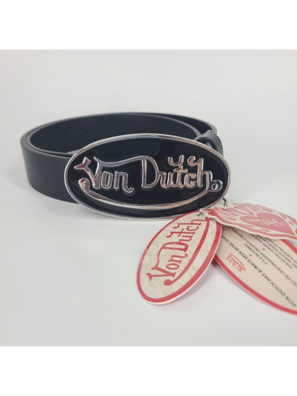Von Dutch NWT Black Belt size S  (Fits 30-36”)  Black & Silver Buckle